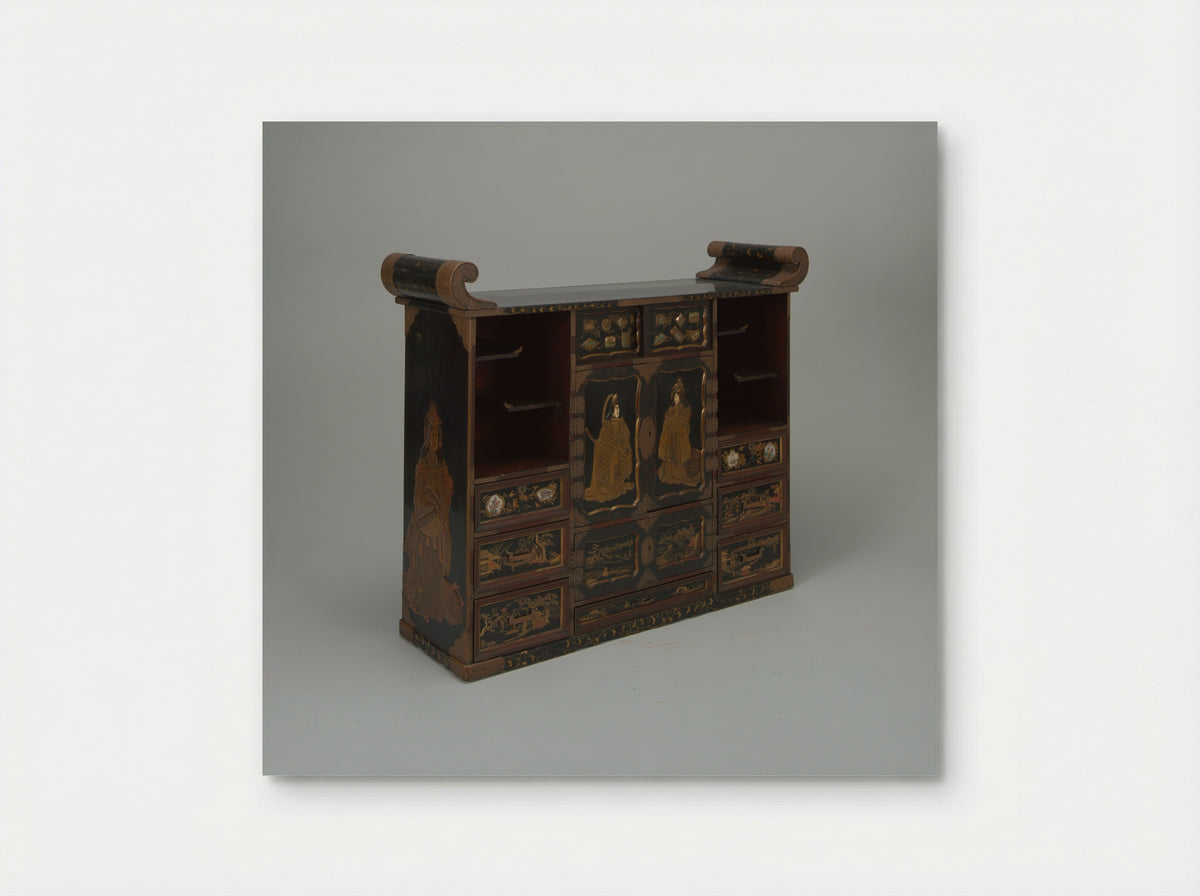 Cabinet with Figures and Landscape - Unknown - Poster