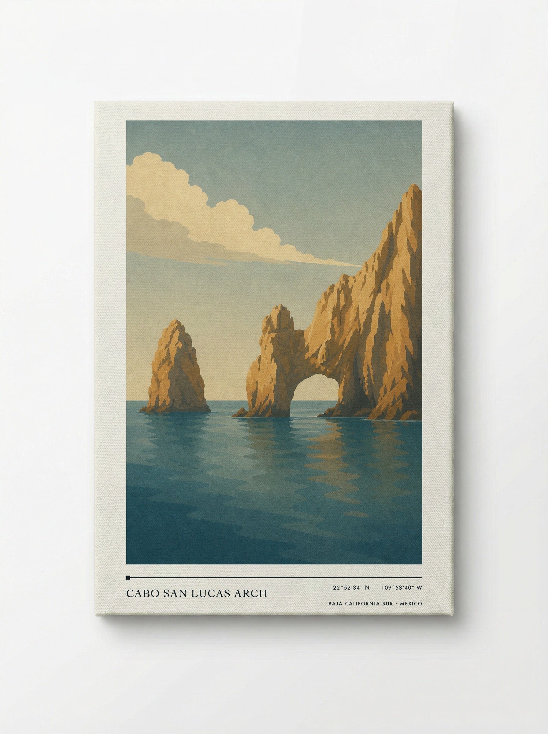 Cabo San Lucas Arch Travel Poster Artwork - Canvas