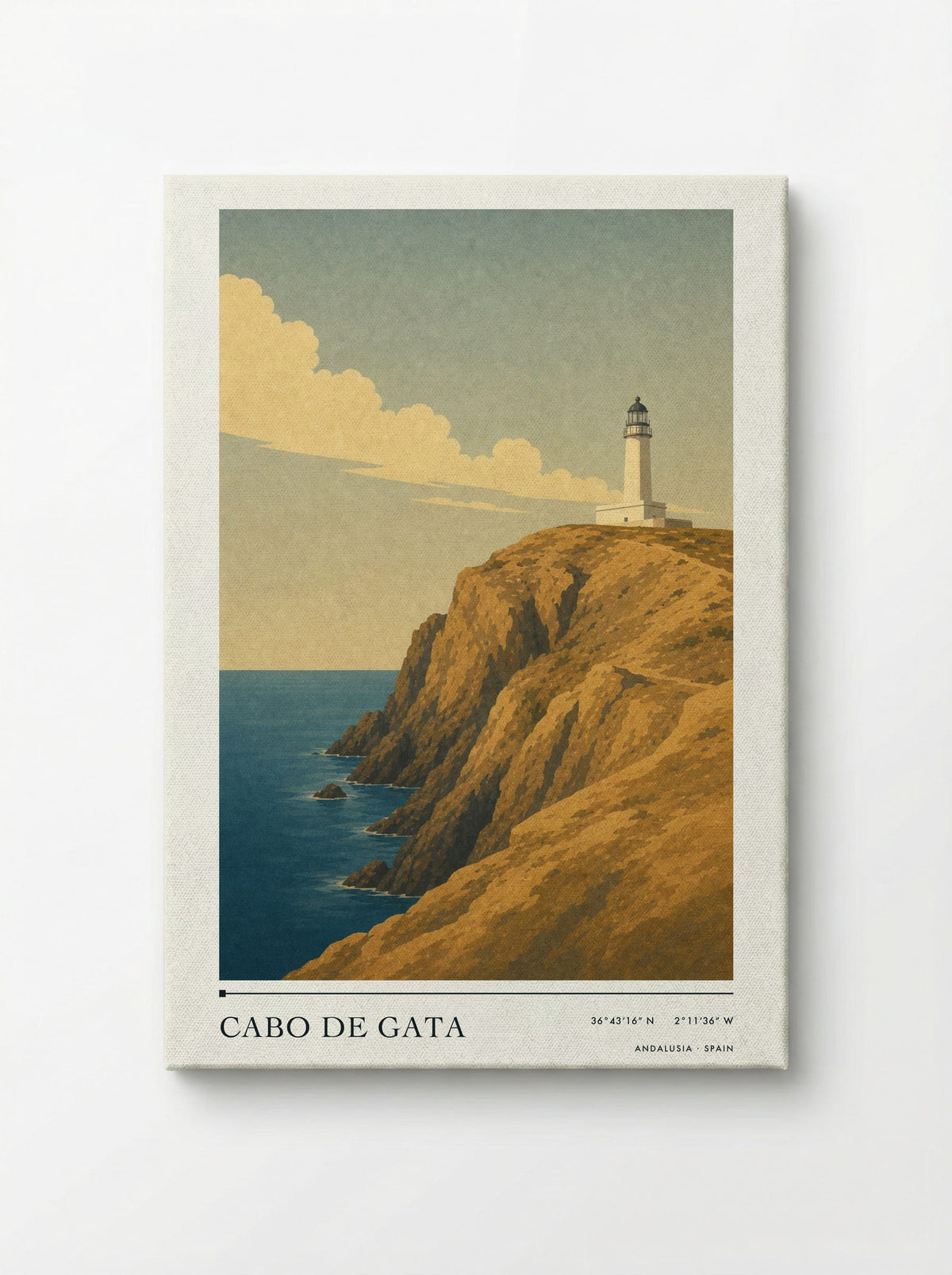 Cabo de Gata Travel Poster Artwork - Canvas