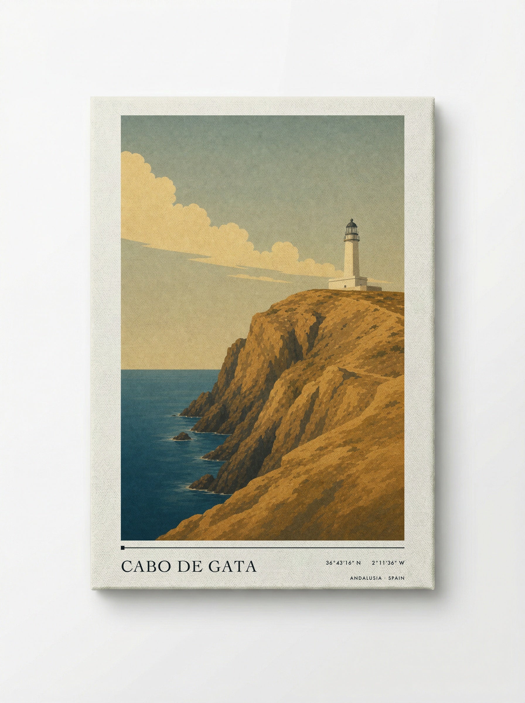 Cabo de Gata Travel Poster Artwork - Canvas
