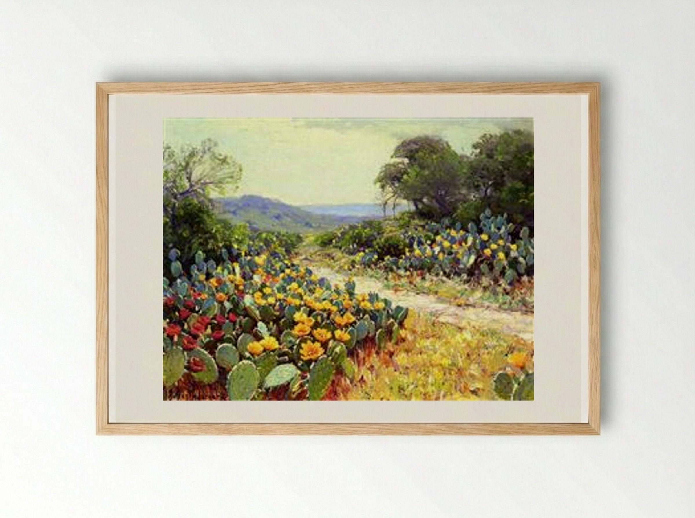 Cactus in Bloom - Robert Julian Onderdonk - Framed Print Wood