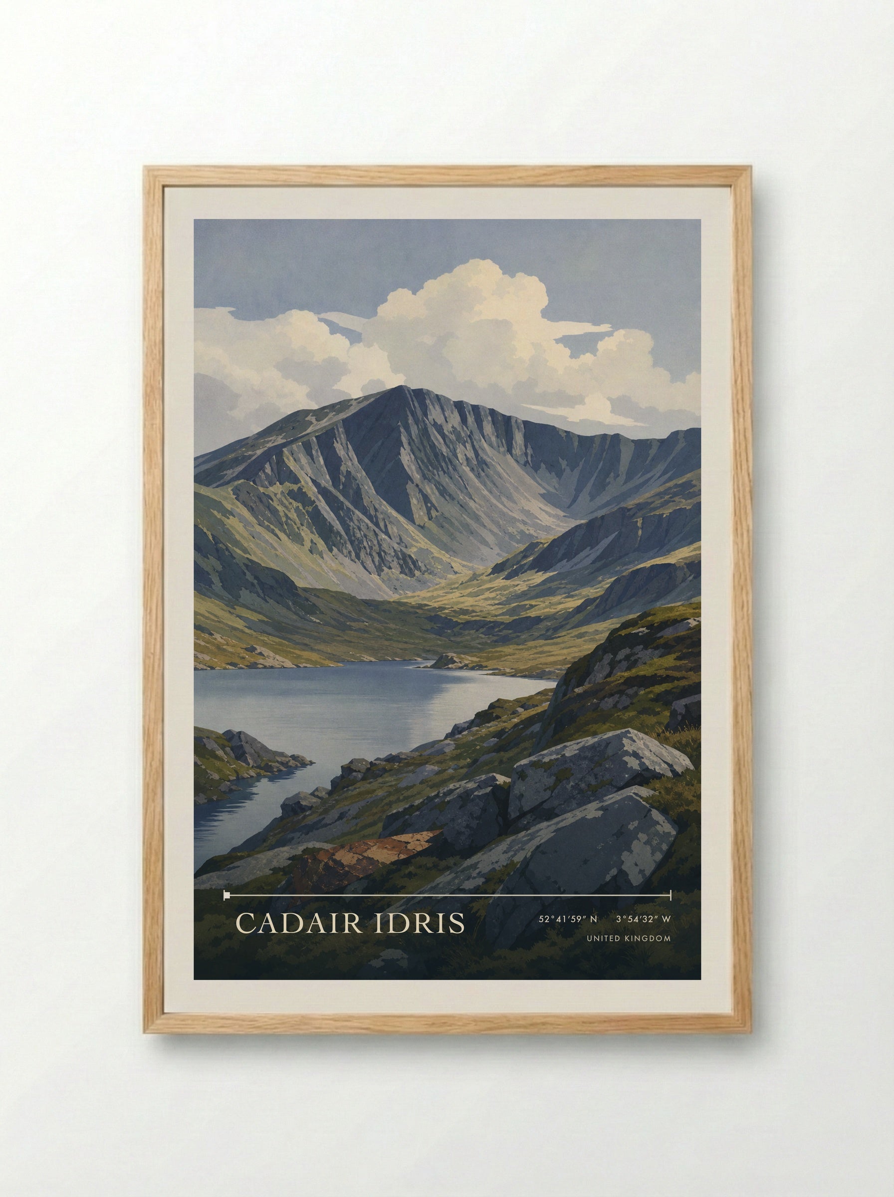 Cadair Idris United Kingdom Travel Poster - Framed Print Wood