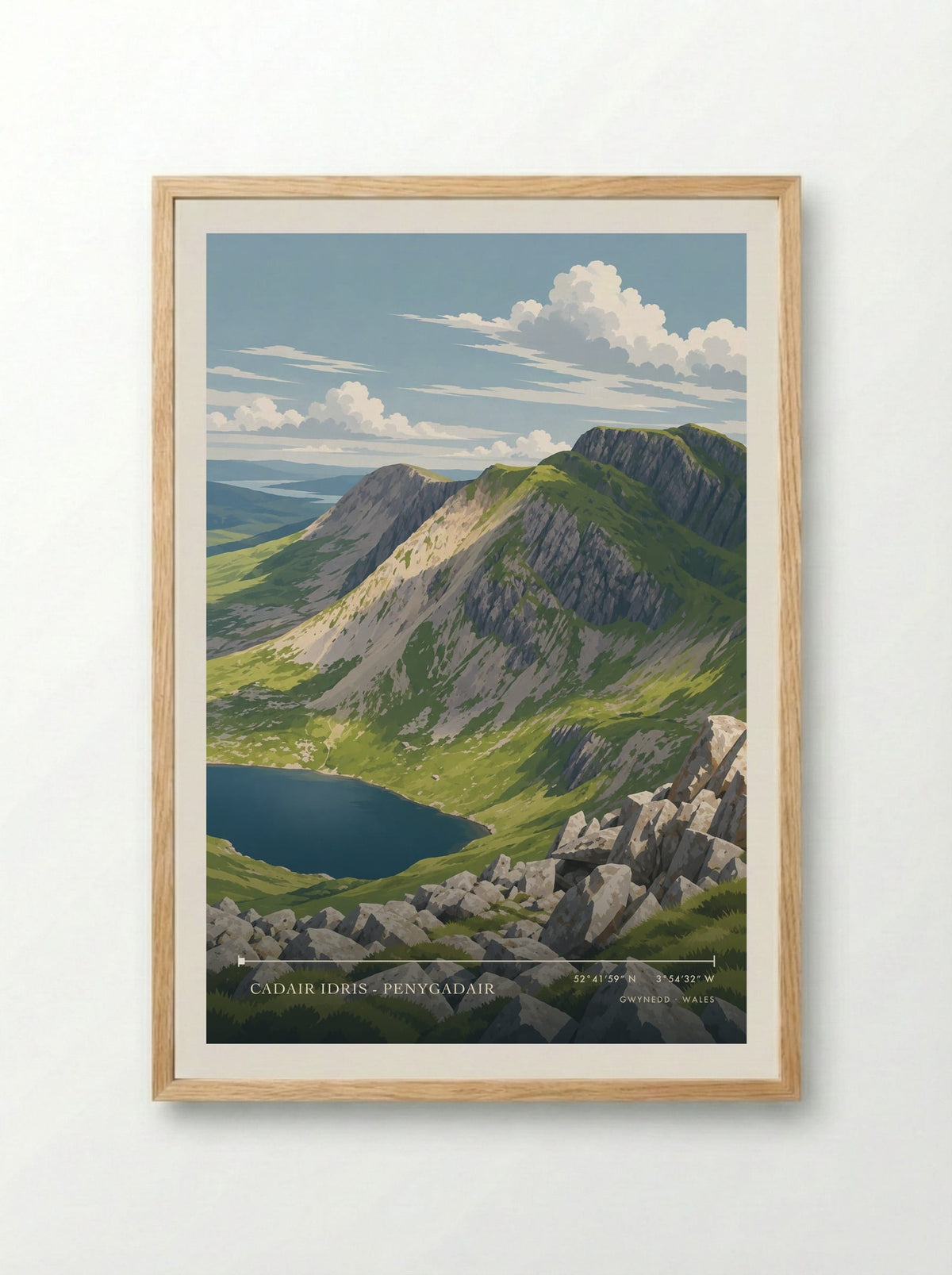 Cadair Idris - Penygadair, Gwynedd | Travel Poster - Framed Print Wood
