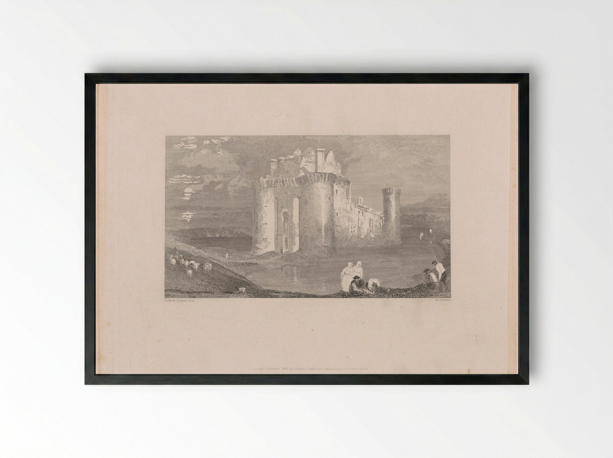 Caerlaverock Castle - Edward Goodall - Framed Print Black