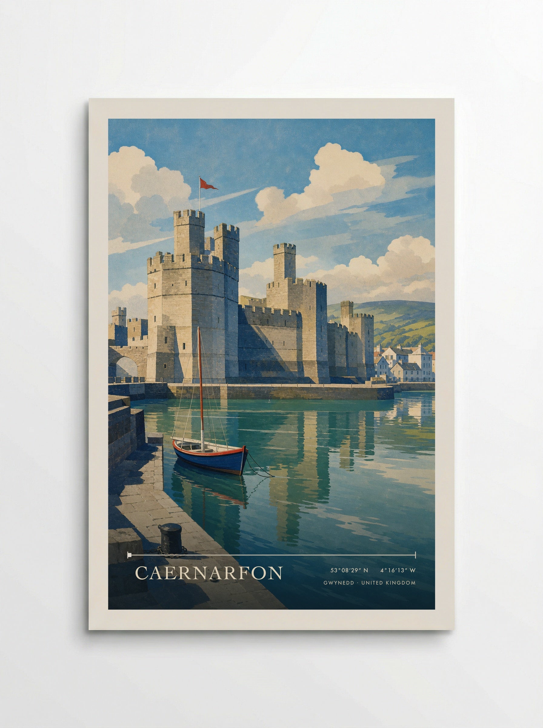 Caernarfon Gwynedd United Kingdom Travel Poster - Poster