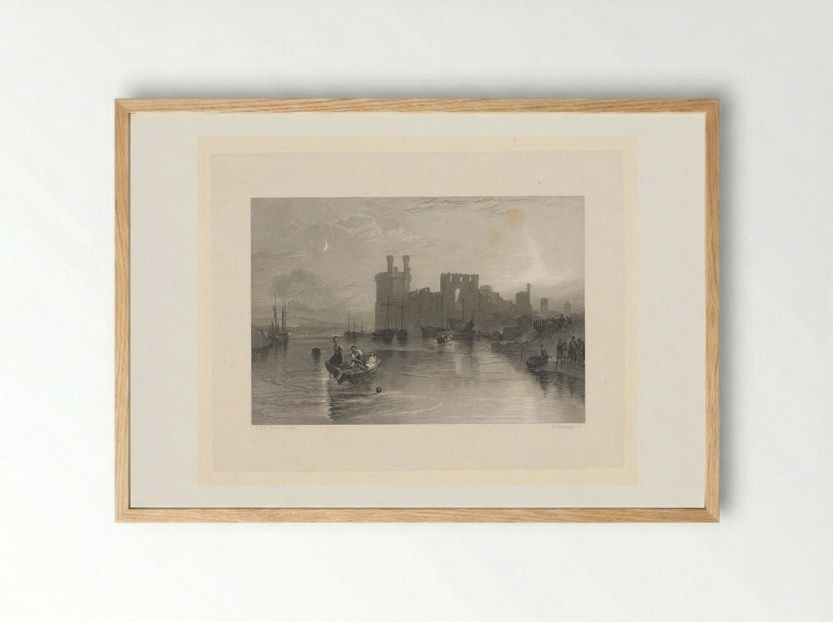 Caernarvon Castle, Wales - William Radclyffe - Framed Print Wood