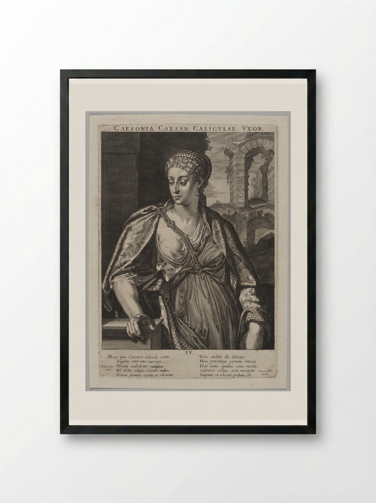 Caesonia, Wife of Caligula - Aegidius Sadeler II - Framed Print Black