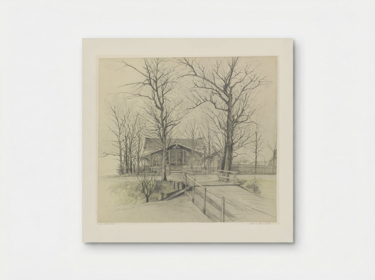 Café onder kale bomen - Anna Maria Kruijff - Poster