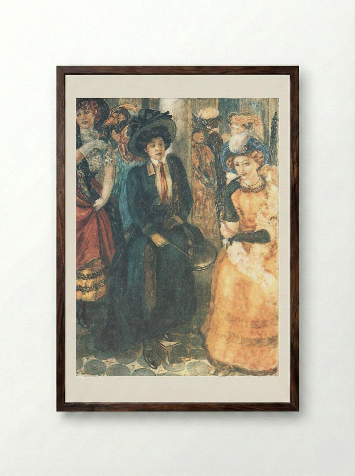 Cafe - Kuzma Petrov-Vodkin - Framed Print Dark Wood