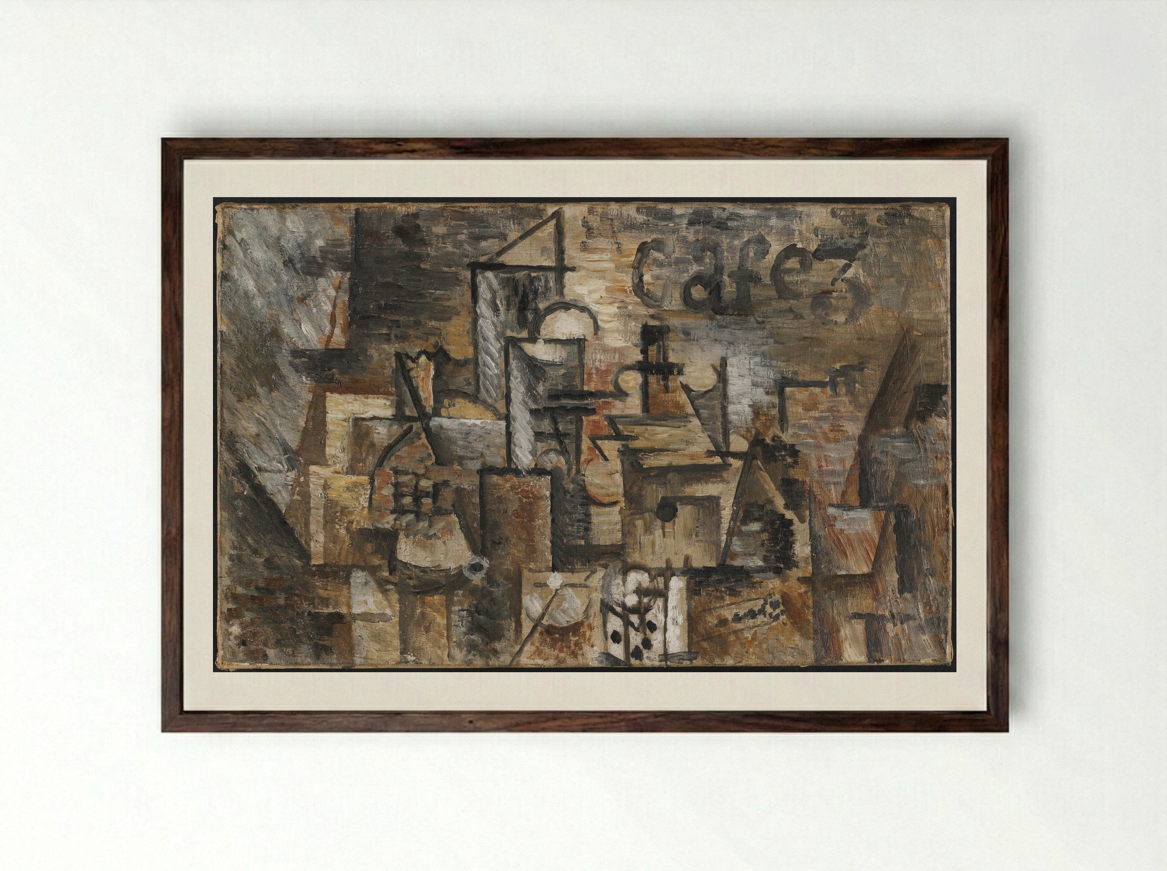 Cafe - Pablo Picasso - Framed Print Dark Wood