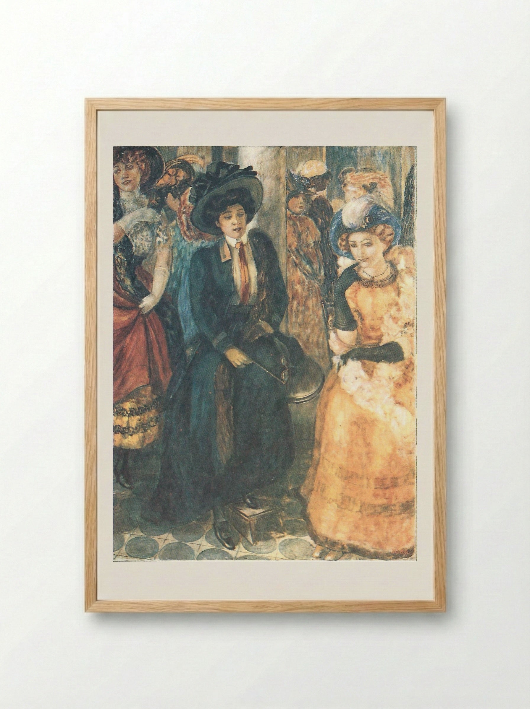 Cafe - Kuzma Petrov-Vodkin - Framed Print Wood