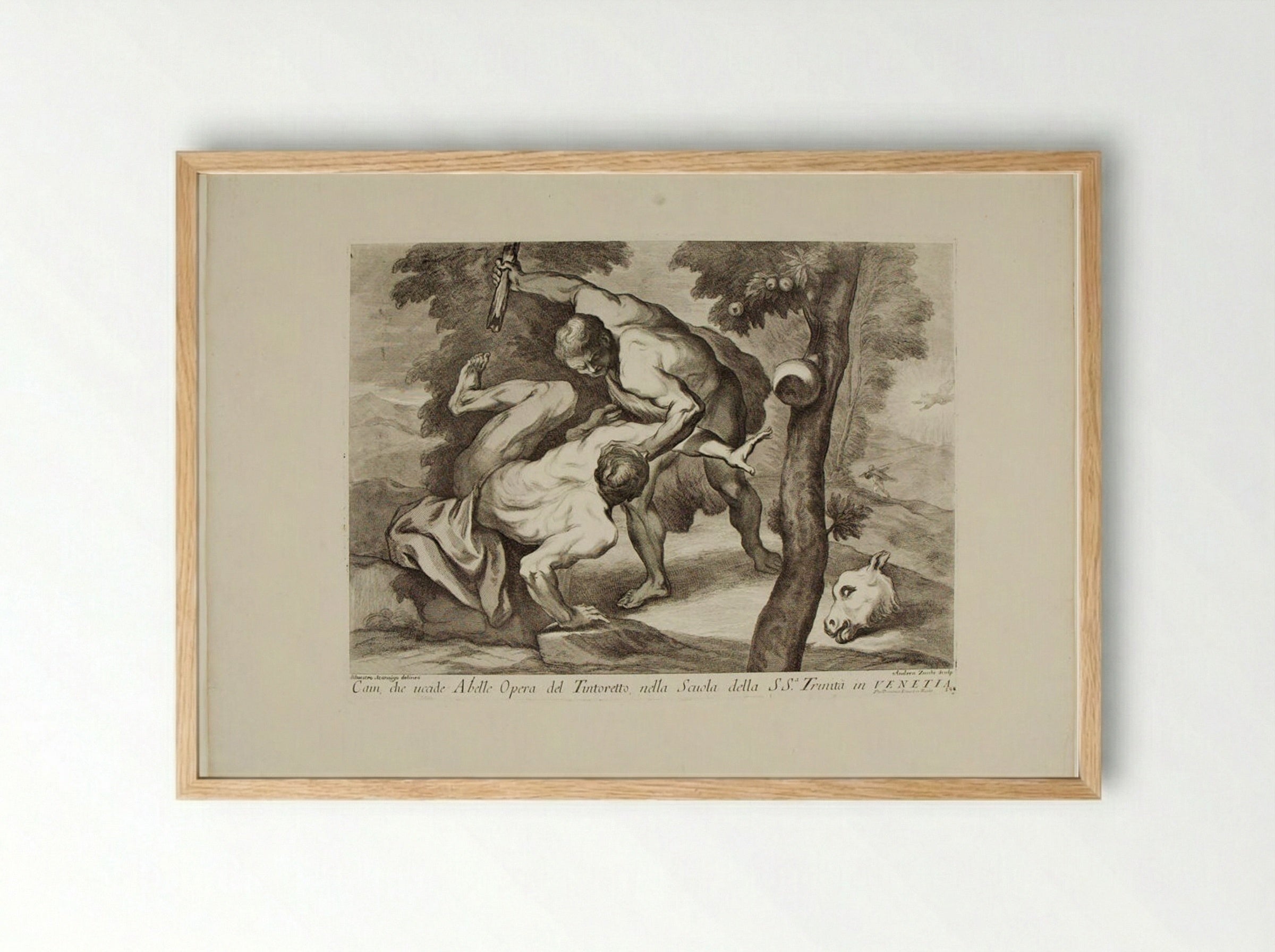 Cain Murdering Abel - Andrea Zucchi - Framed Print Wood