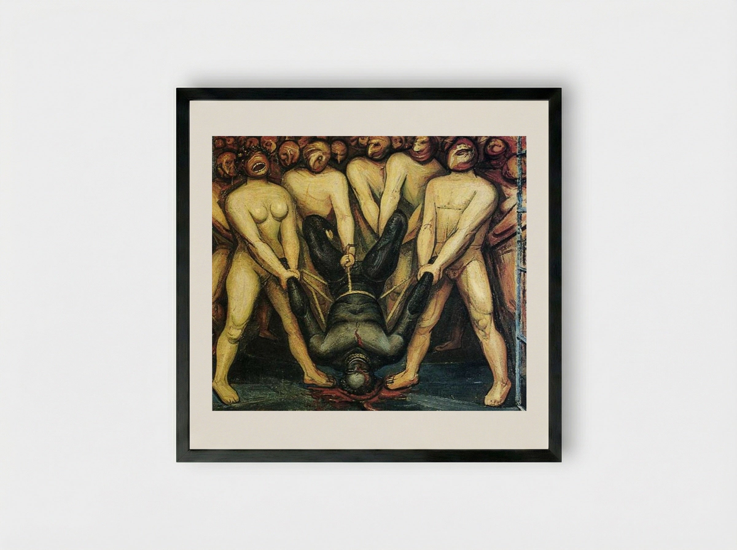 Cain in the United States - David Alfaro Siqueiros - Framed Print Black
