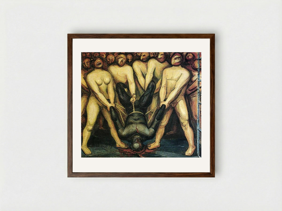 Cain in the United States - David Alfaro Siqueiros - Framed Print Dark Wood