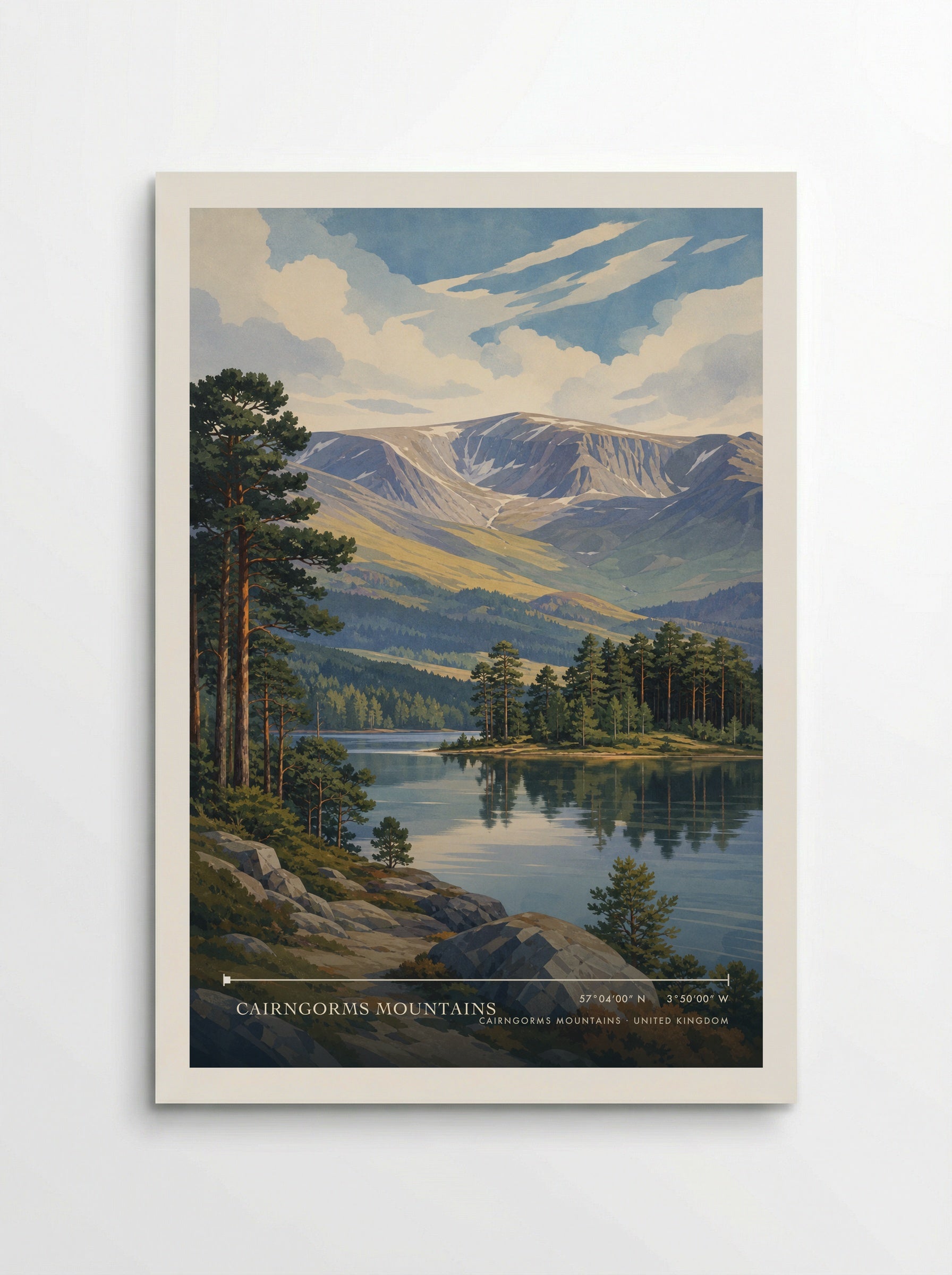 Cairngorms Mountains United Kingdom Travel Poster - Poster