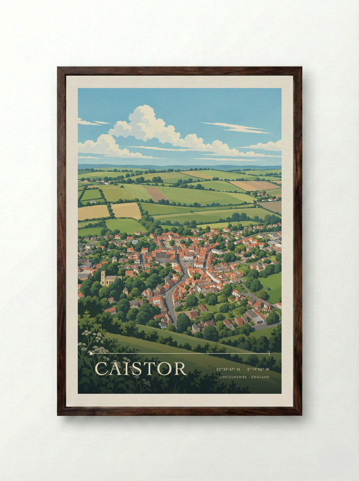 Caistor, Lincolnshire | Travel Poster - Framed Print Dark Wood