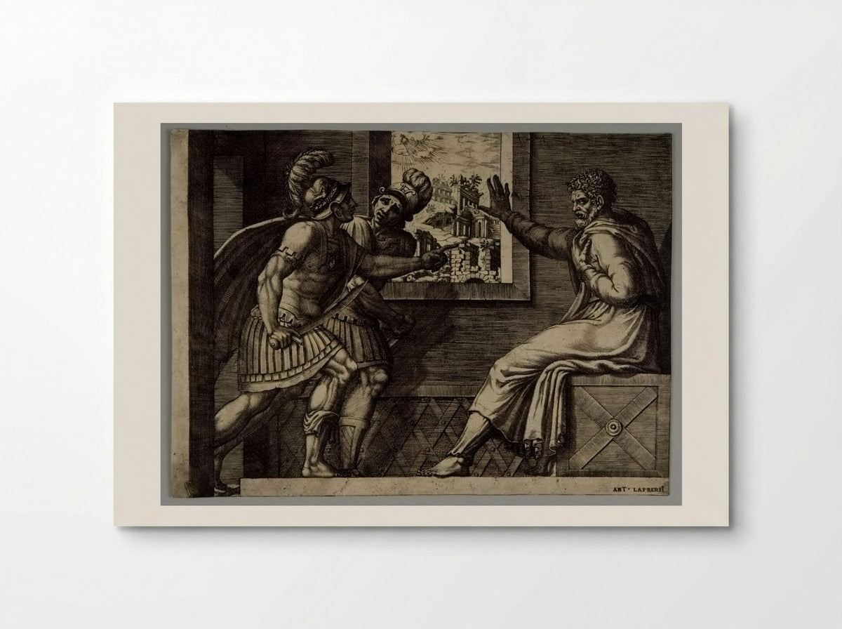 Caius Marius Intimidating the Soldiers Who Have Been Sent to Kill Him - Giorgio Ghisi - Poster