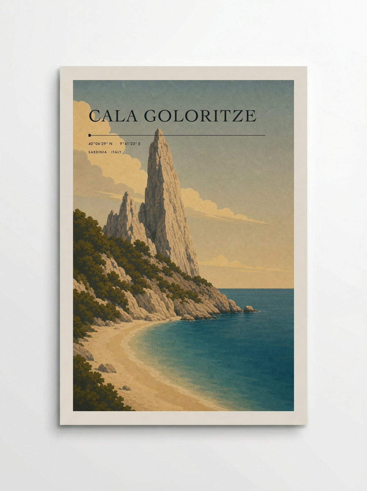 Cala Goloritze travel poster print