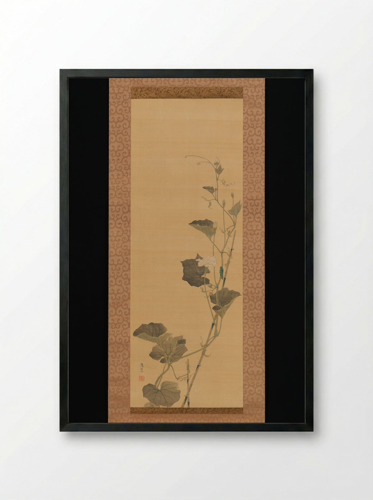 Calabash Flowers and Beetle - Maruyama Ōshin - Framed Print Black