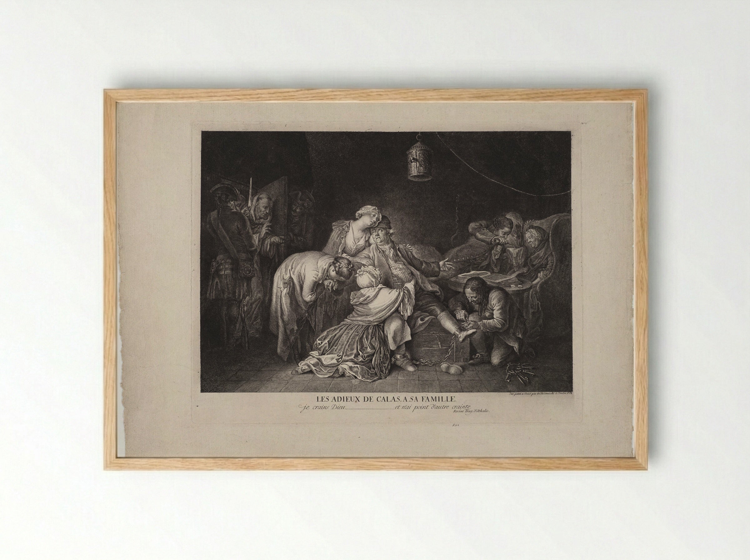 Calas Bidding Farewell to His Family - Daniel Nikolaus Chodowiecki - Framed Print Wood