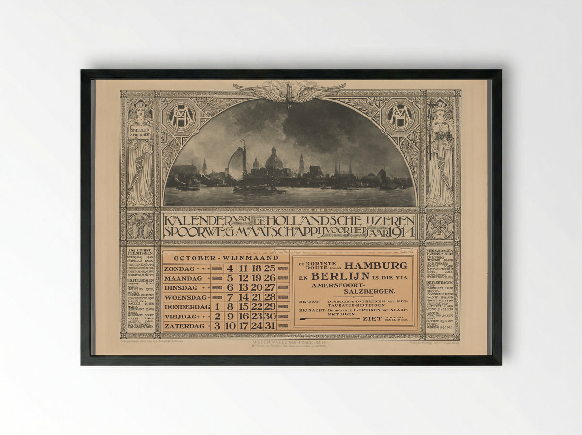 Calendar for the Holland Iron Railway Company - André Vlaanderen - Framed Print Black