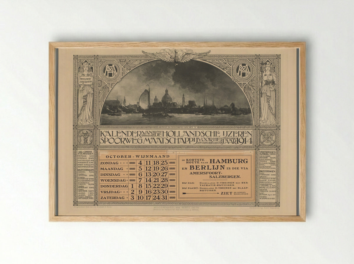 Calendar for the Holland Iron Railway Company - André Vlaanderen - Framed Print Wood