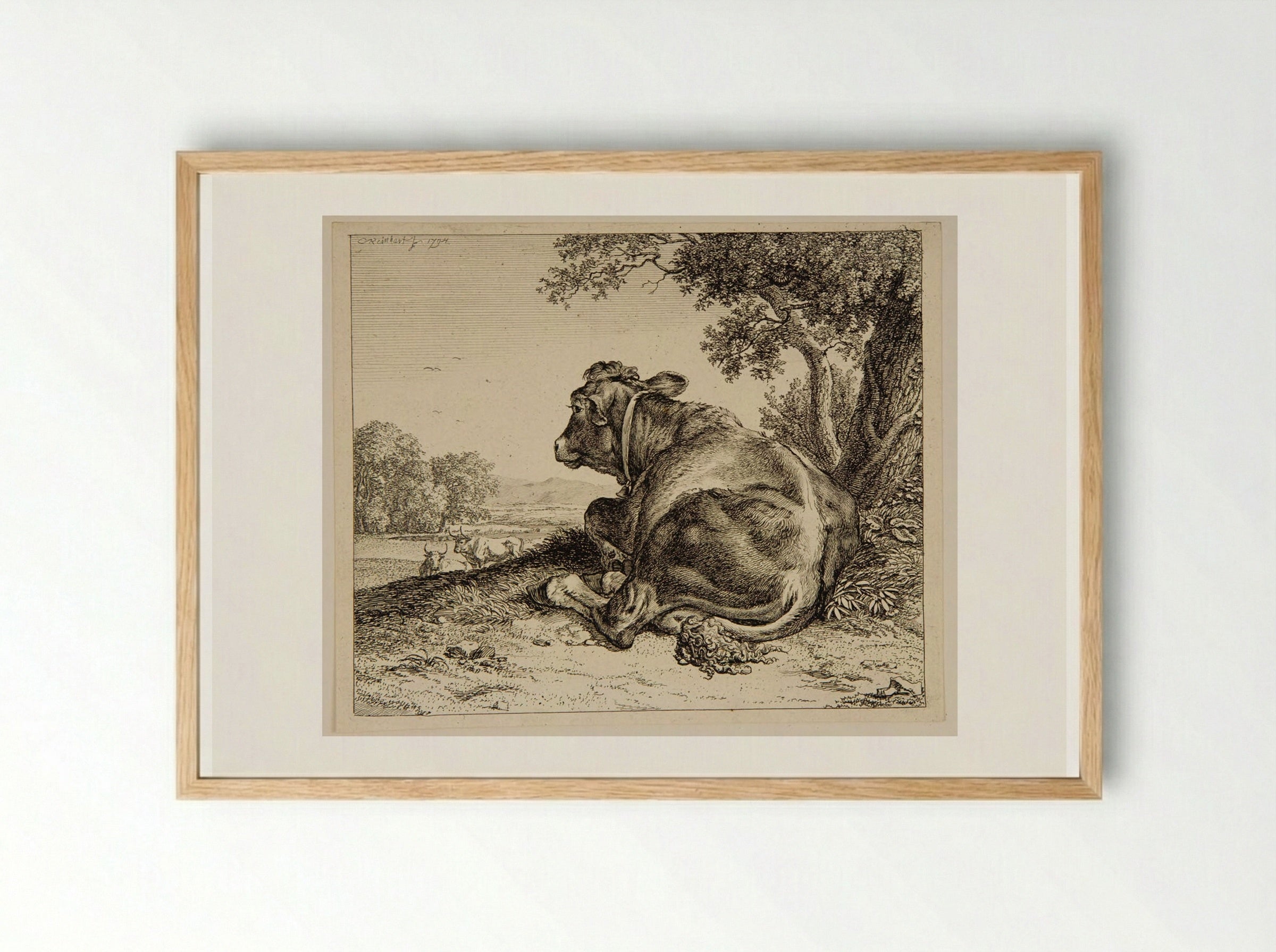 Calf - Johann Christian Reinhart - Framed Print Wood