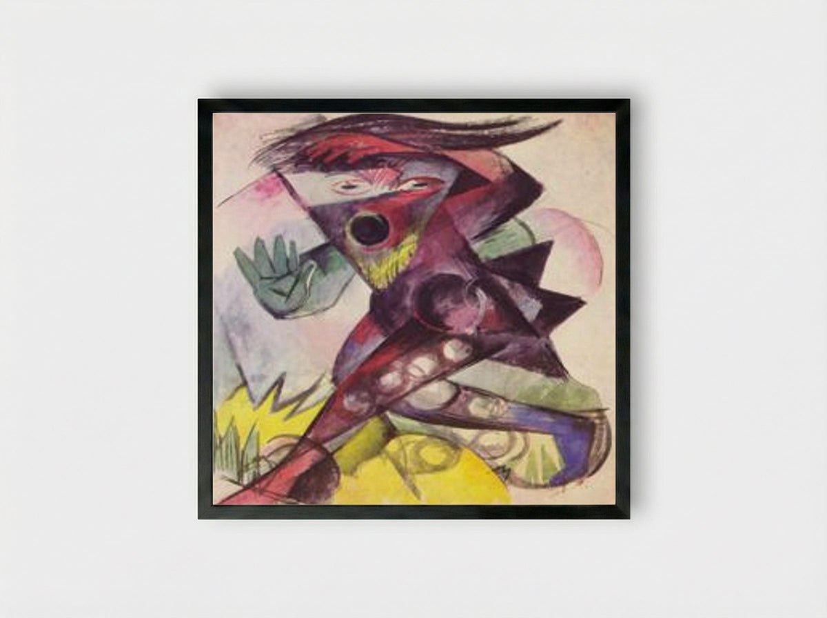 Caliban (from Shakespeare's The Tempest) - Franz Marc - Framed Print Black