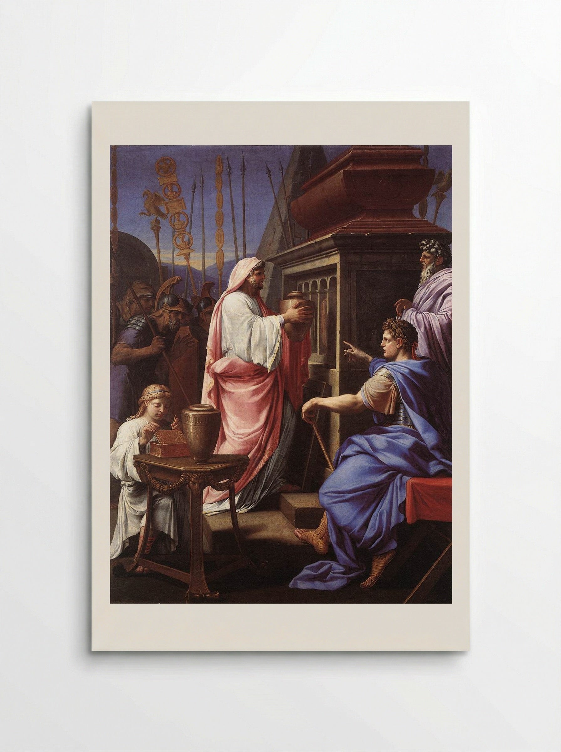 Caligula Depositing the Ashes of his Mother and Brother in the Tomb of his Ancestors - Eustache Le Sueur - Poster