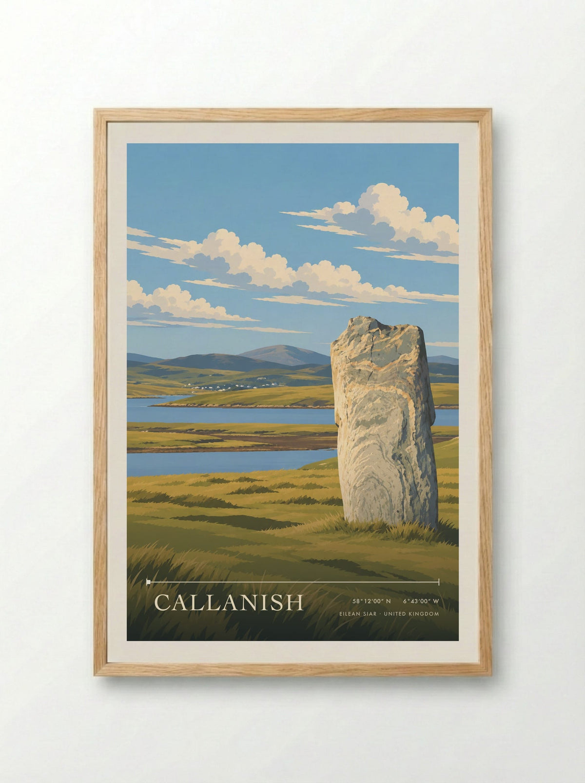 Callanish, Eilean Siar | Travel Poster - Framed Print Wood