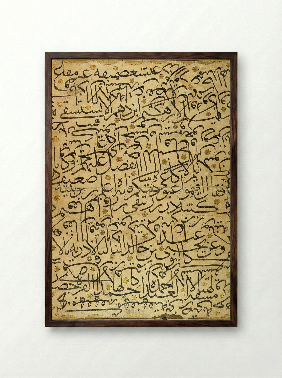 Calligraphy Exercise - Ahmed Karahisari - Framed Print Dark Wood