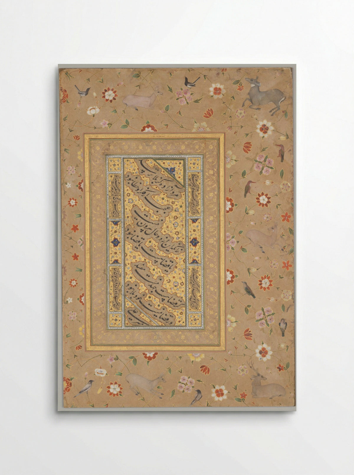 Calligraphy with Floral and Animal Border - Mir 'Ali Haravi - Poster
