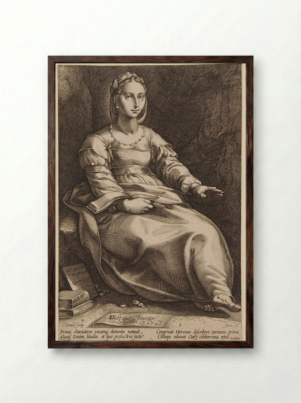 Calliope - Charles David - Framed Print Dark Wood