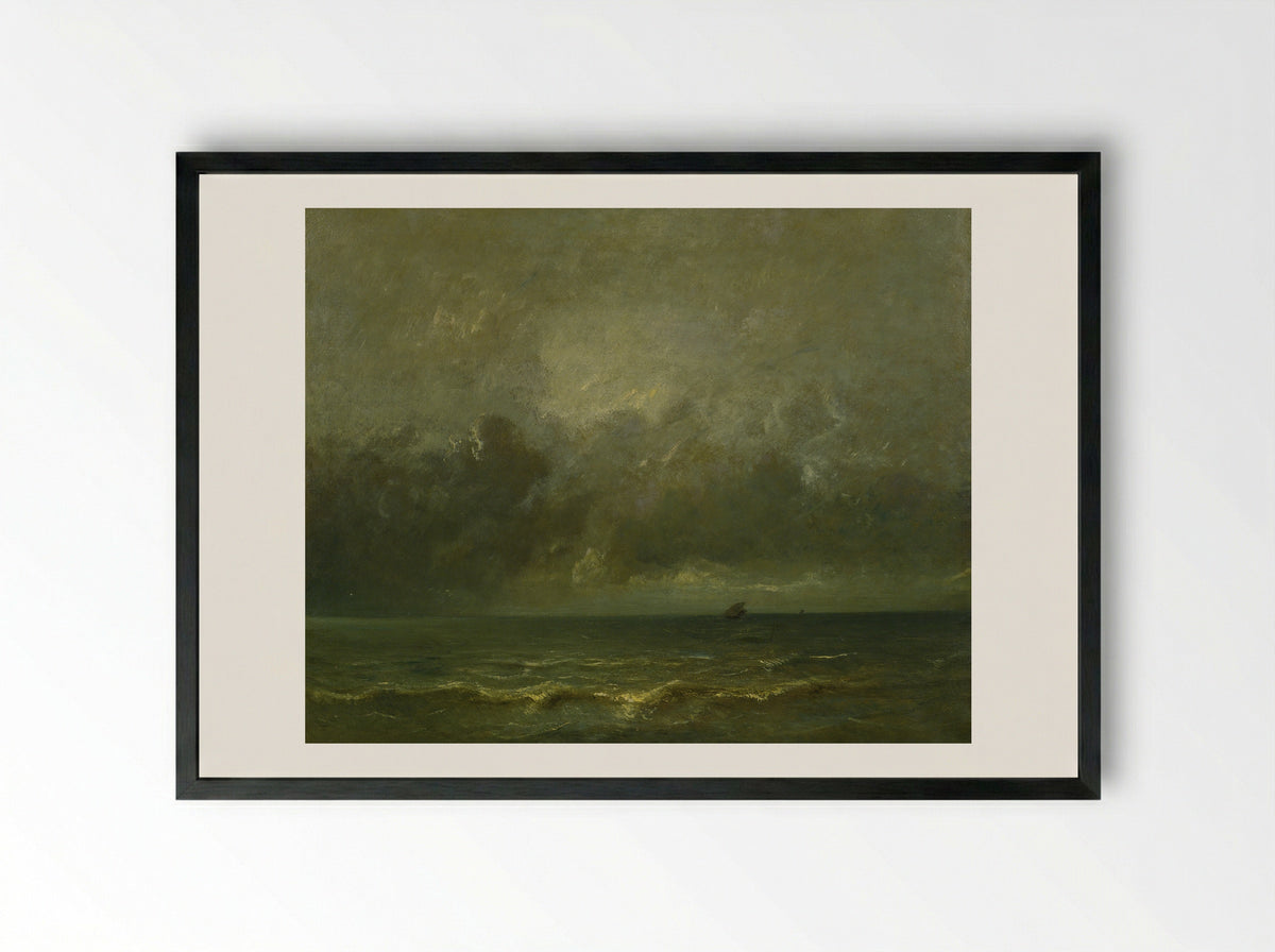Calm before the storm - Jules Dupré - Framed Print Black