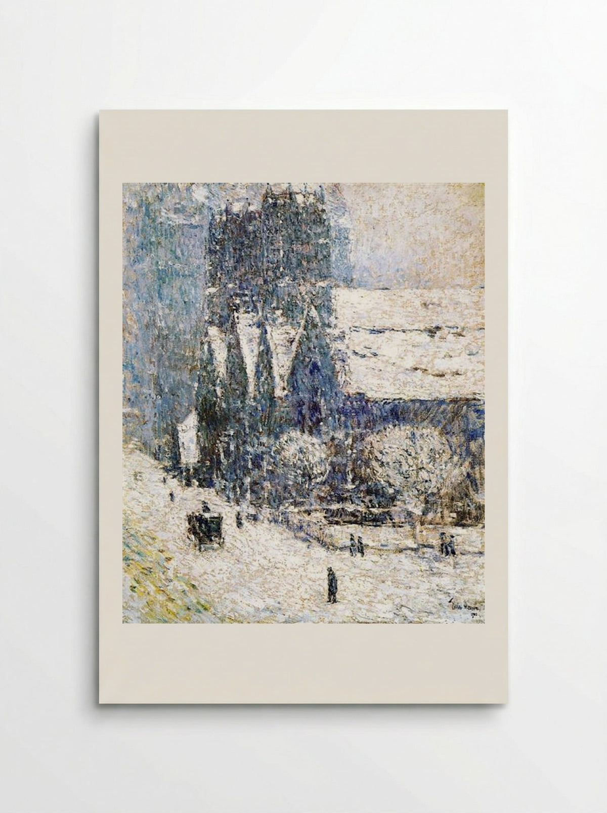 Calvary Church in the Snow - Childe Hassam - Poster