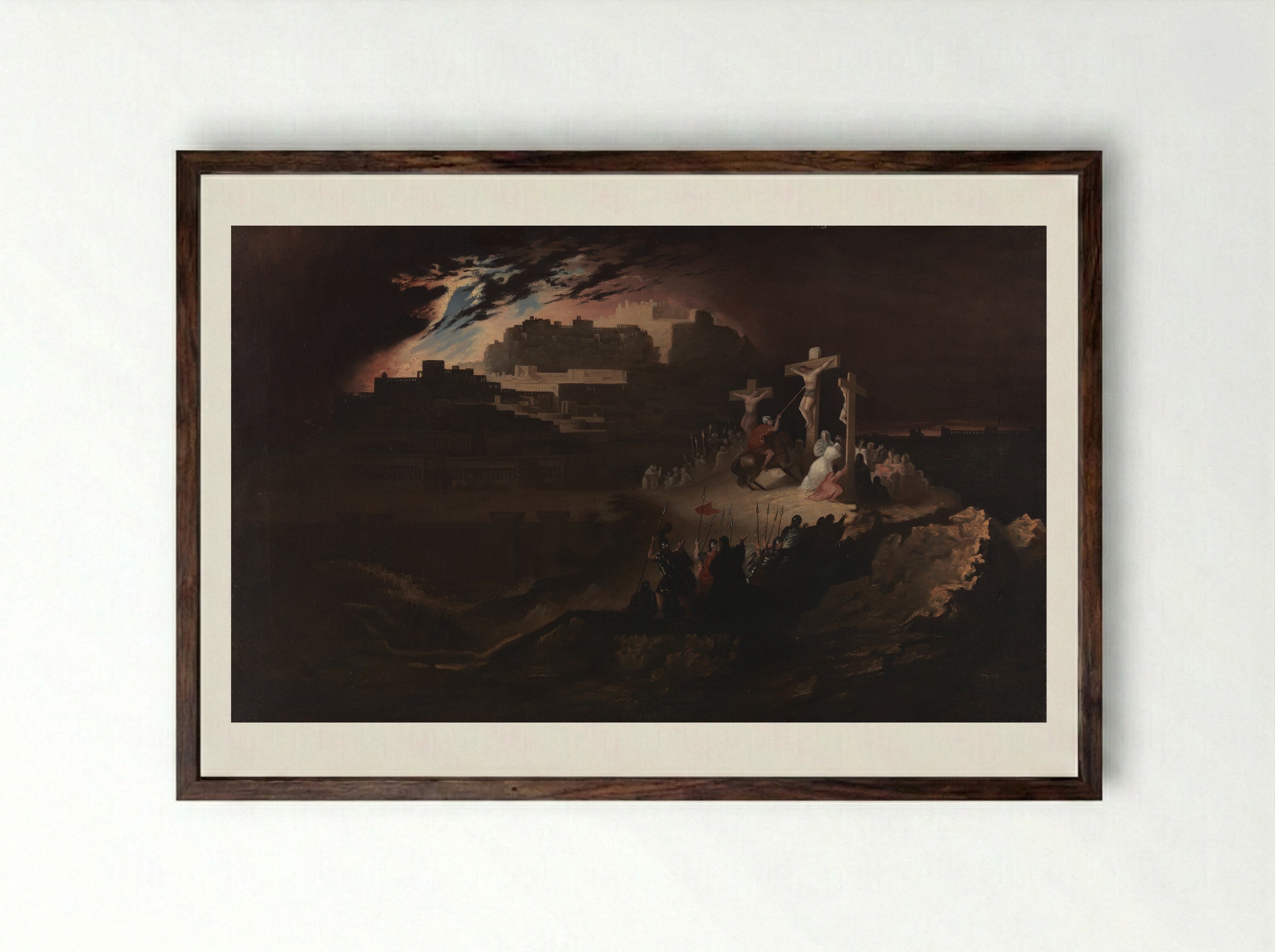 Calvary - John Martin - Framed Print Dark Wood