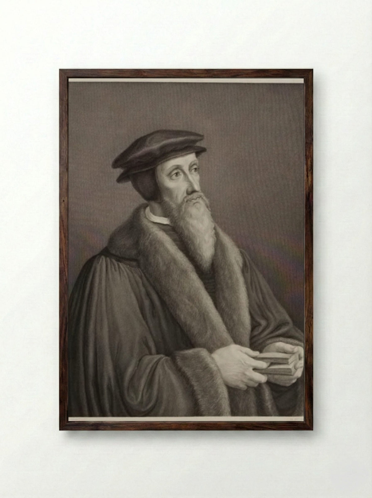 Calvin - Johann Friedrich Müller - Framed Print Dark Wood