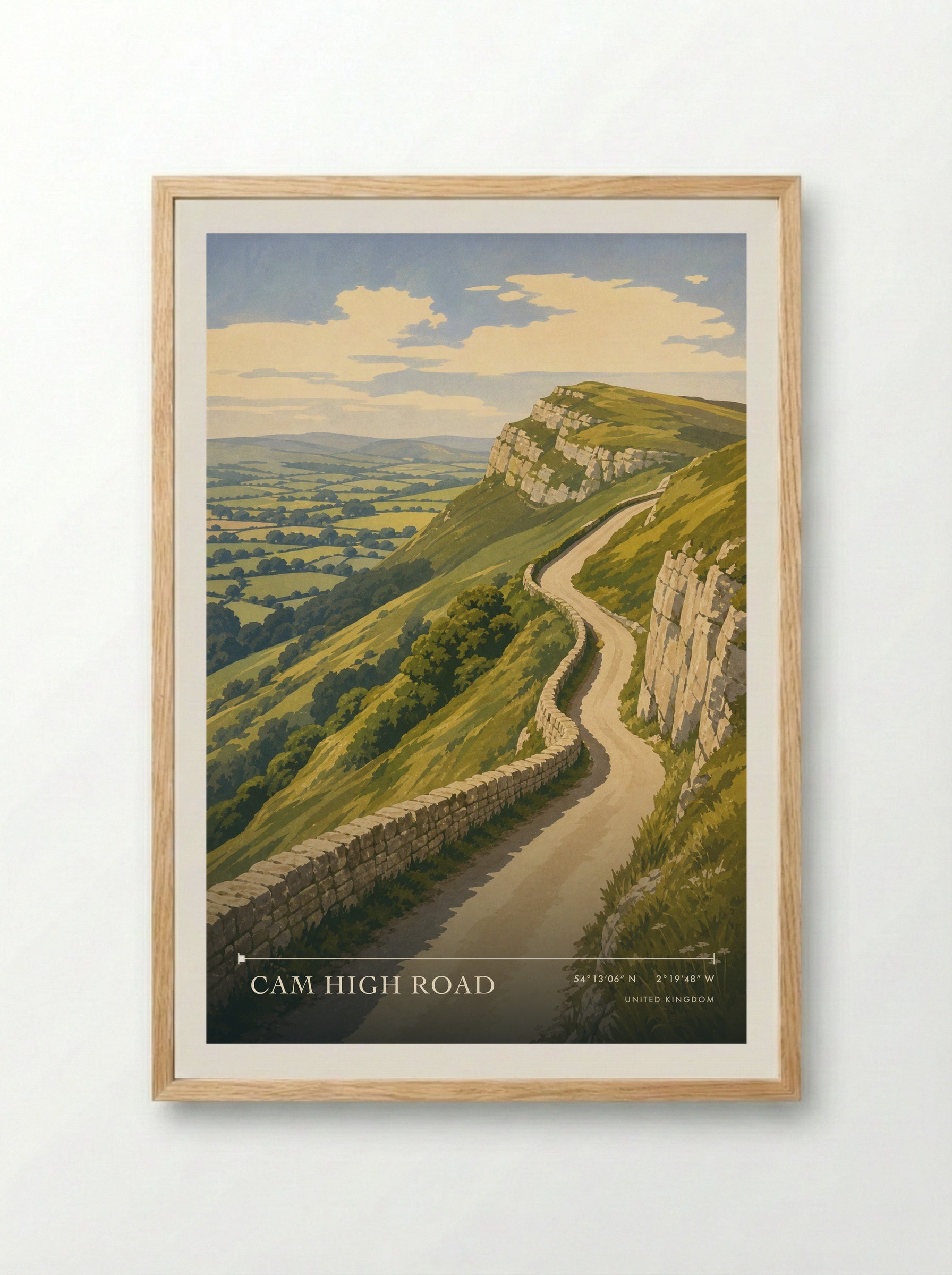 Cam High Road United Kingdom Travel Poster - Framed Print Wood