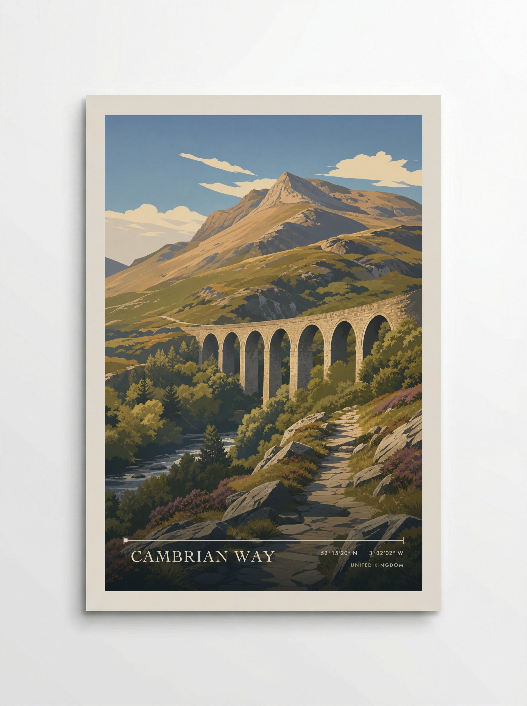 Cambrian Way United Kingdom Travel Poster - Poster