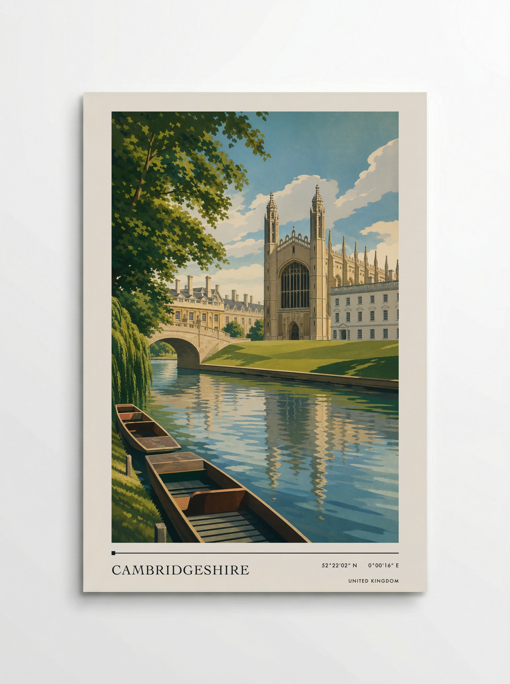 Cambridgeshire United Kingdom Travel Poster - Poster