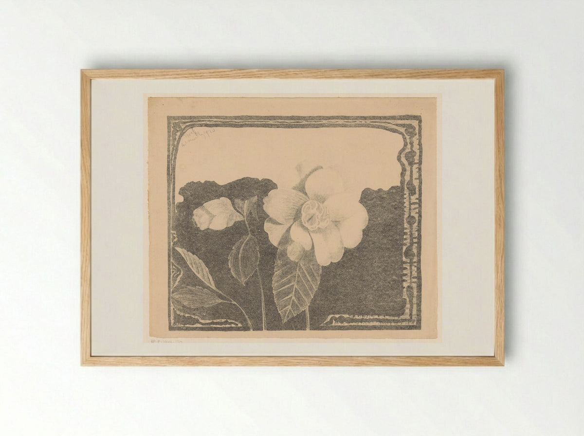 Camelia, links een bloem in knop - Samuel Jessurun de Mesquita - Framed Print Wood