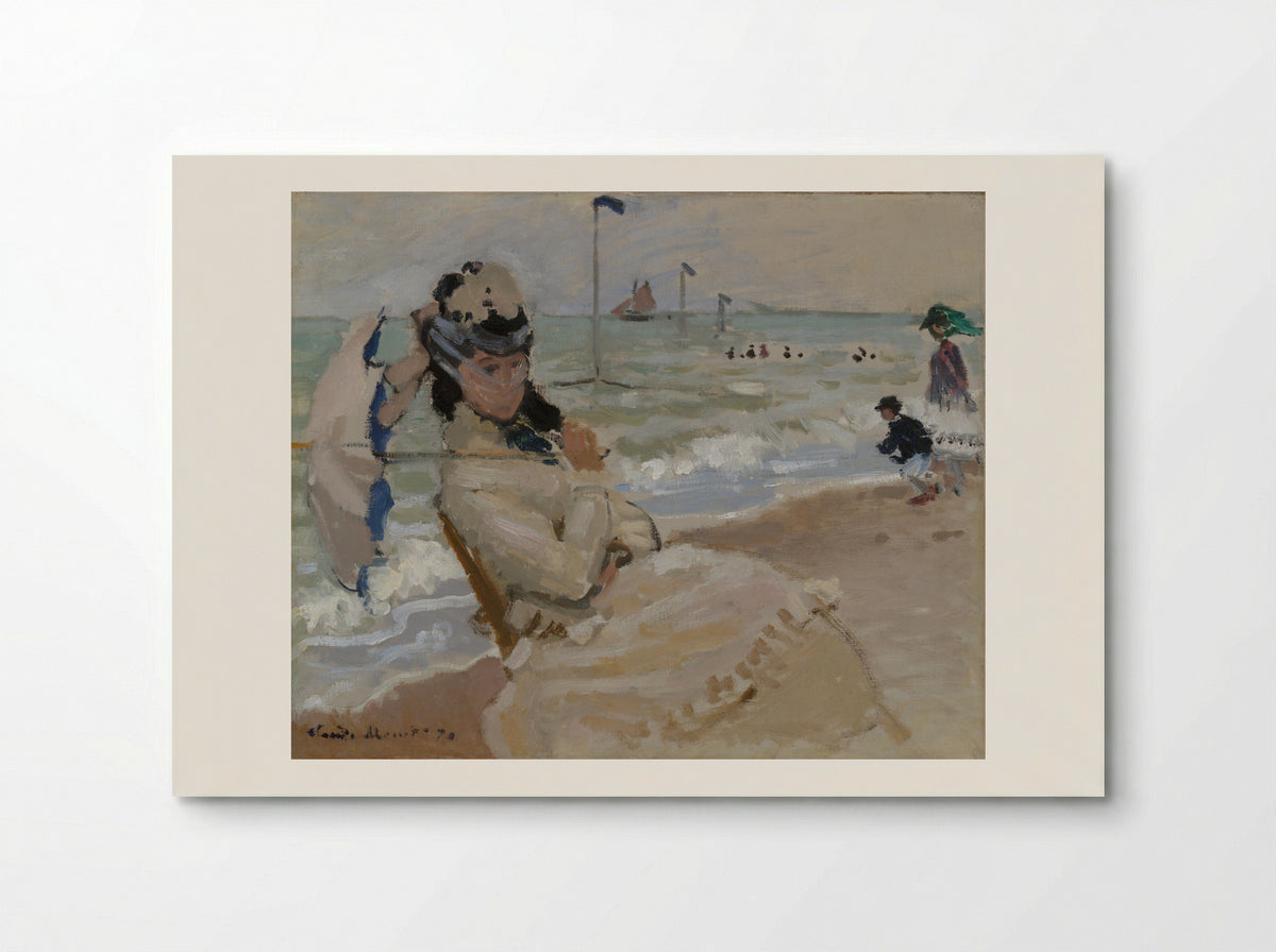 Camille on the Beach at Trouville - Claude Monet - Poster