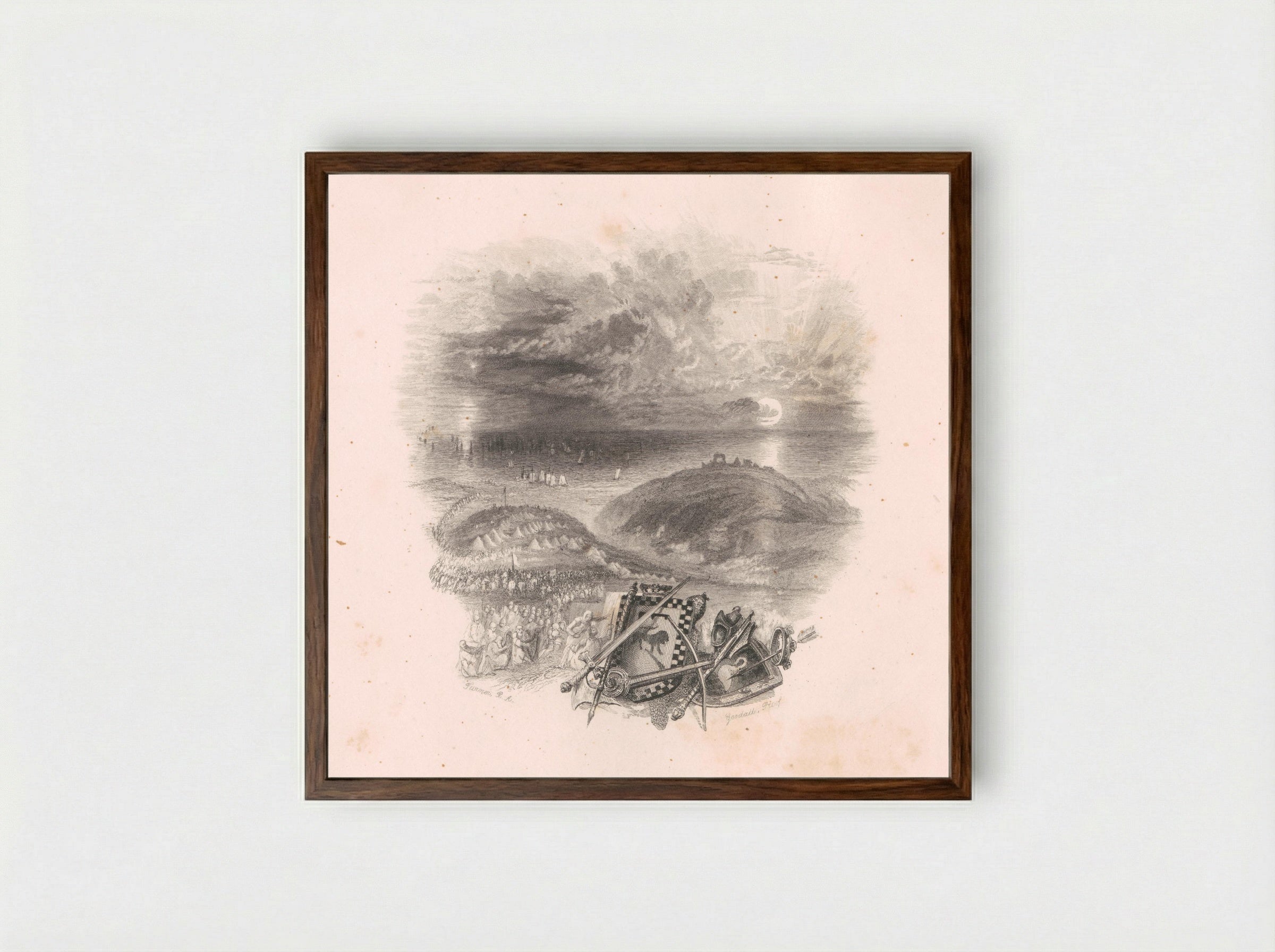 Camp Hill, Hastings - Edward Goodall - Framed Print Dark Wood