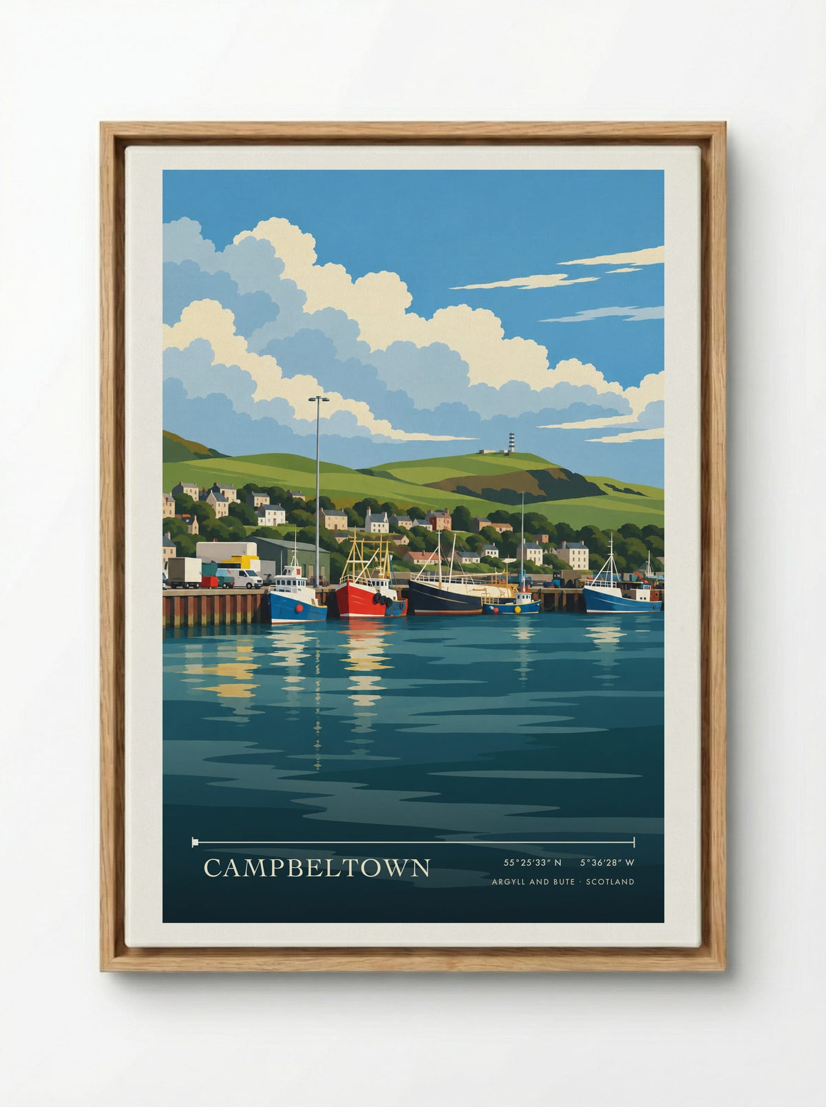 Campbeltown, Argyll and Bute | Travel Poster - Framed Canvas Wood