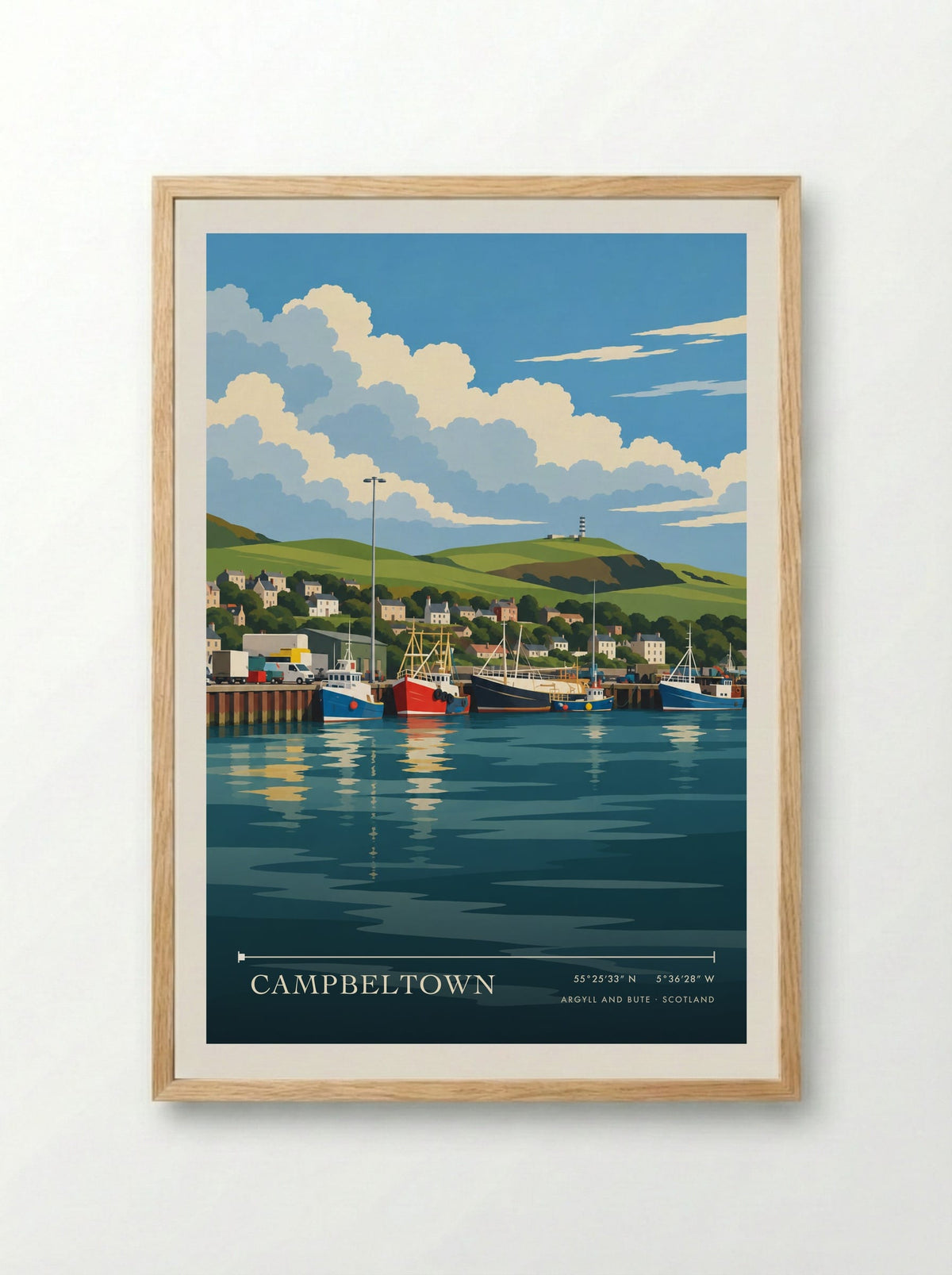 Campbeltown, Argyll and Bute | Travel Poster - Framed Print Wood