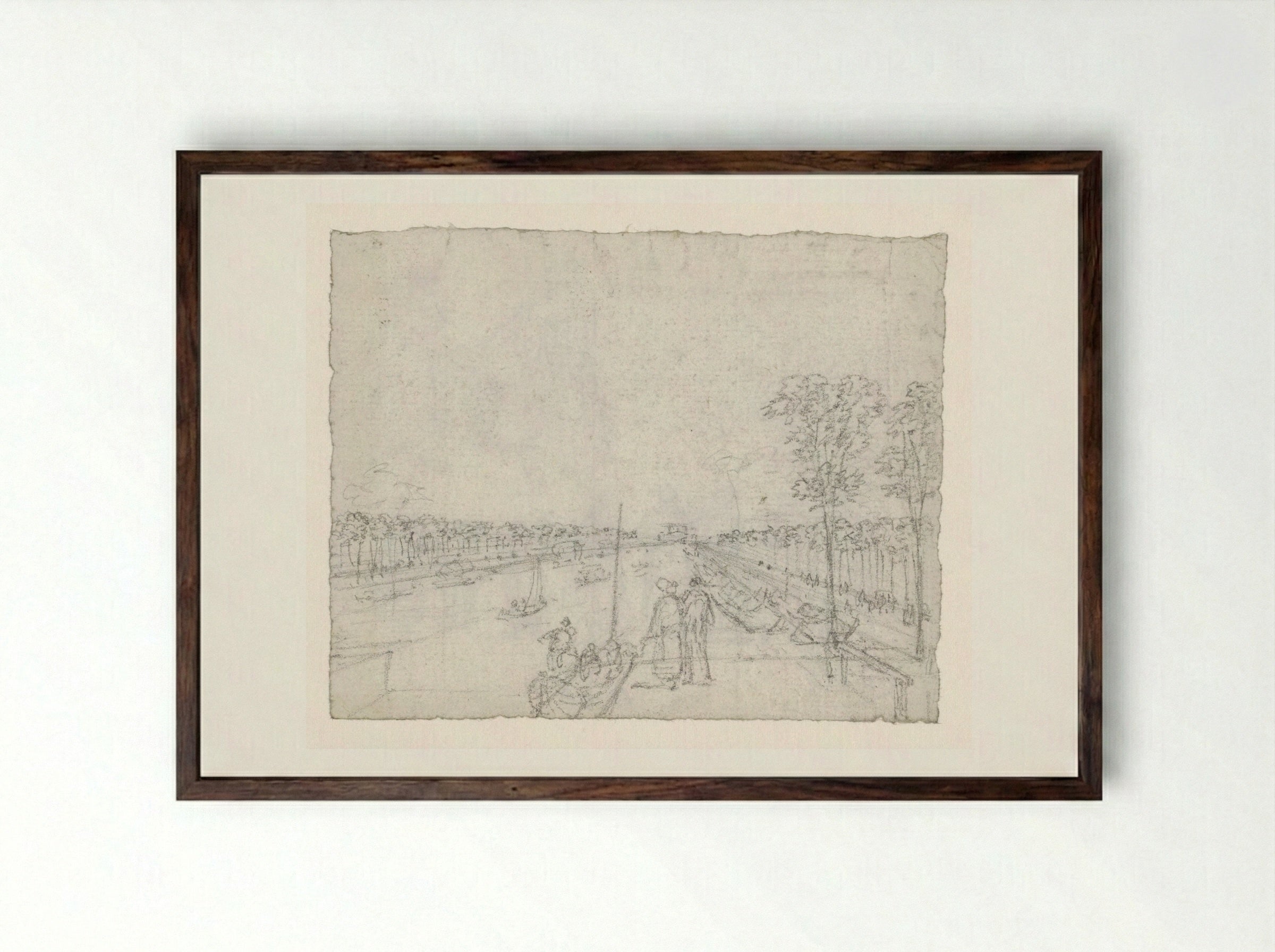 Canal St. Martin - Georges Michel - Framed Print Dark Wood