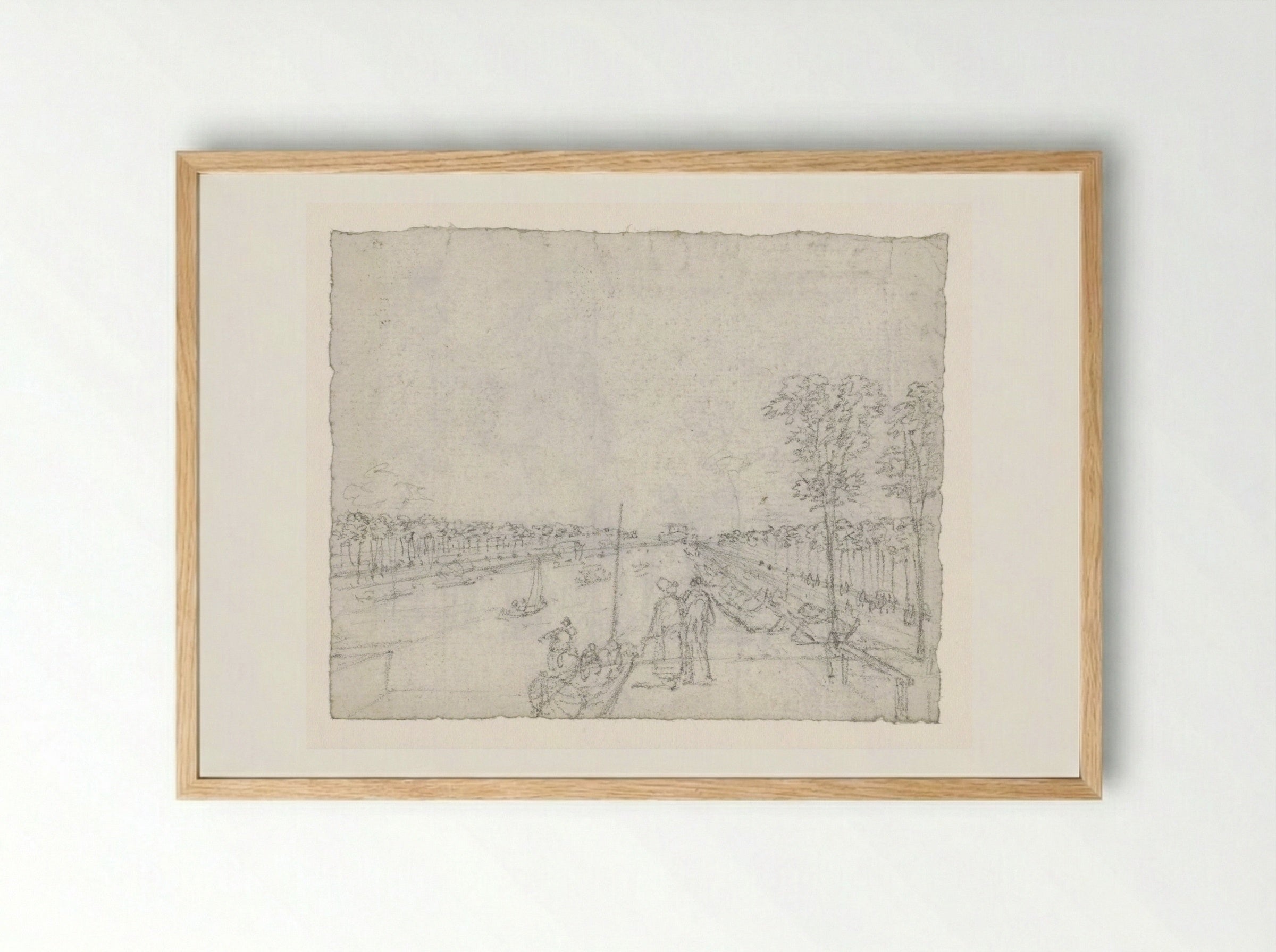 Canal St. Martin - Georges Michel - Framed Print Wood