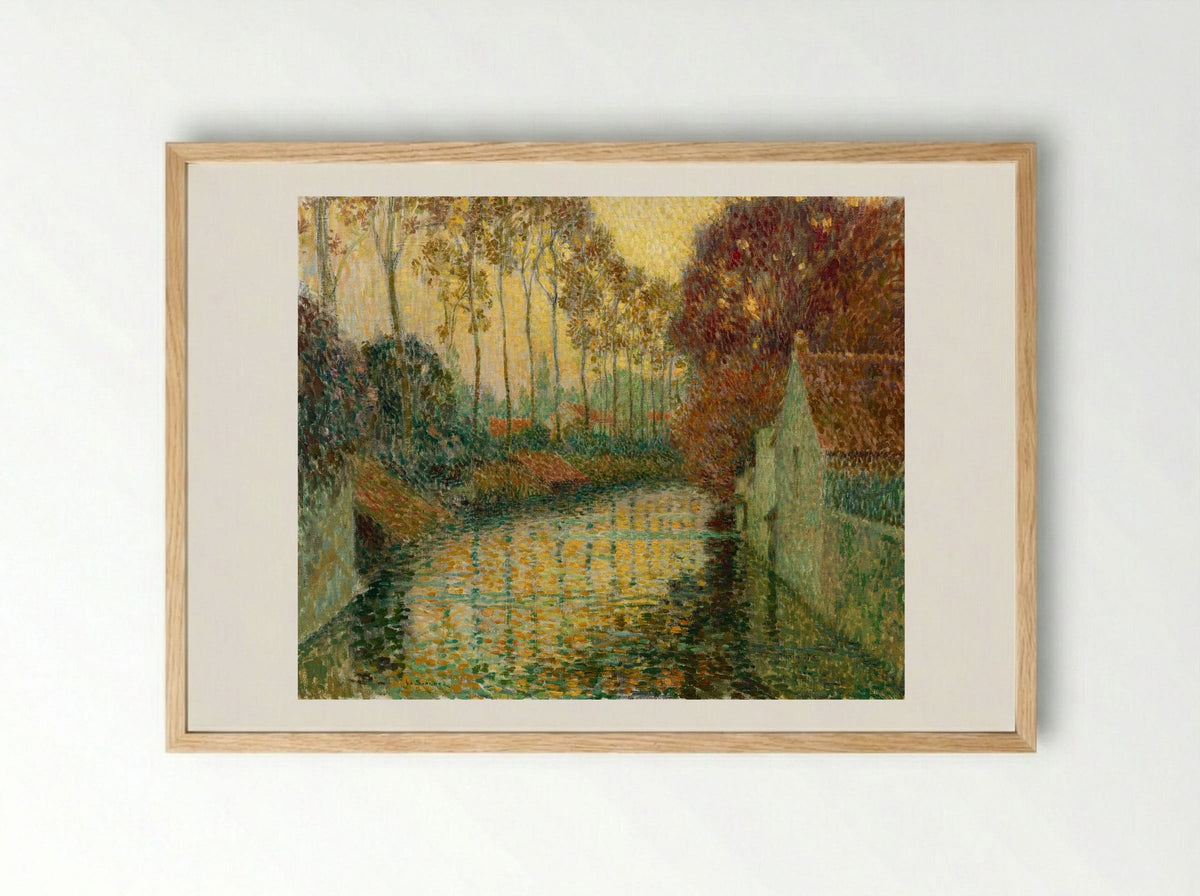 Canal in Autumn (Gisors) - Henri Le Sidaner - Framed Print Wood