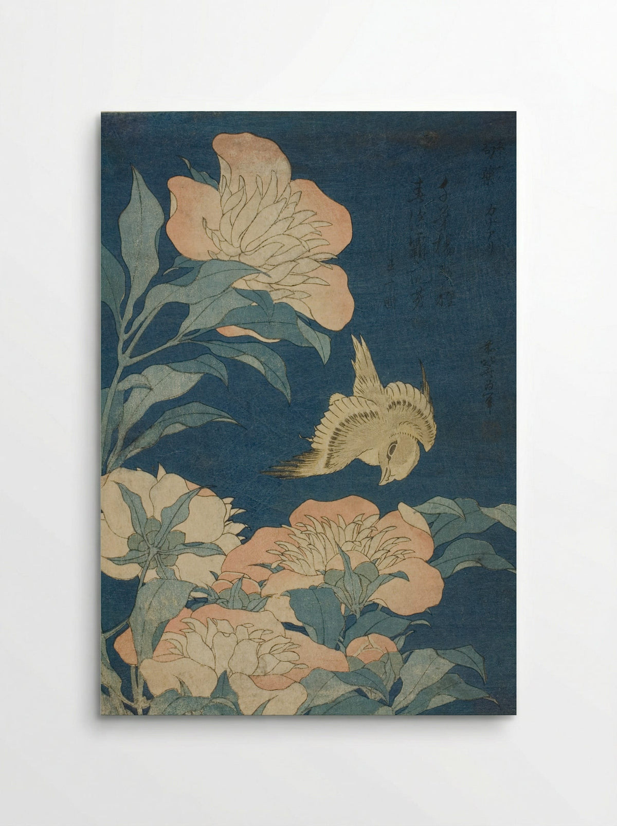 Canary and Peony - Katsushika Hokusai - Poster