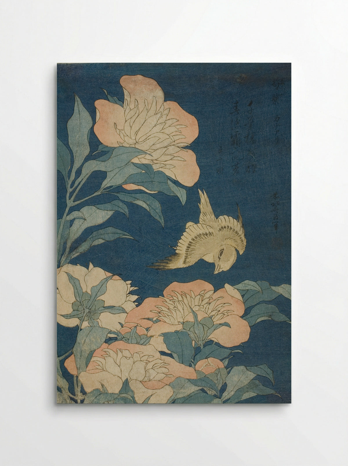 Canary and Peony - Katsushika Hokusai - Poster